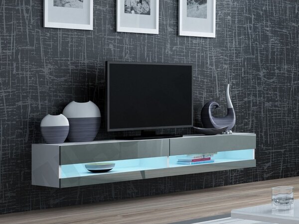 TV stolek Zigo New 180, Osvětlení: bez osvětlení, Barva: černý / černý lesk 5902928695496