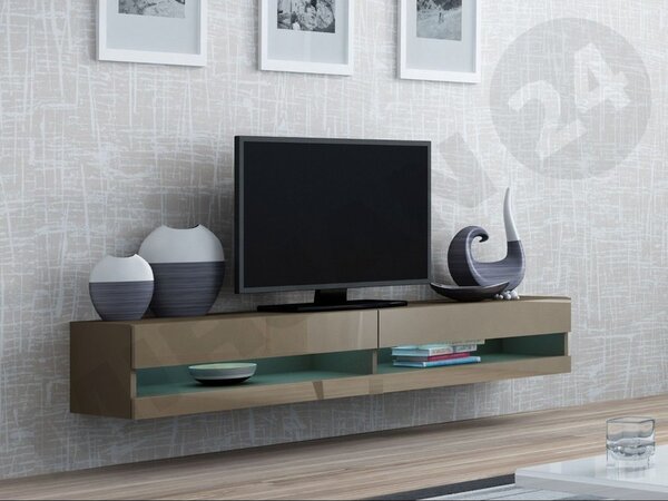 TV stolek Zigo New 180, Osvětlení: bez osvětlení, Barva: černý / černý lesk 5902928695496