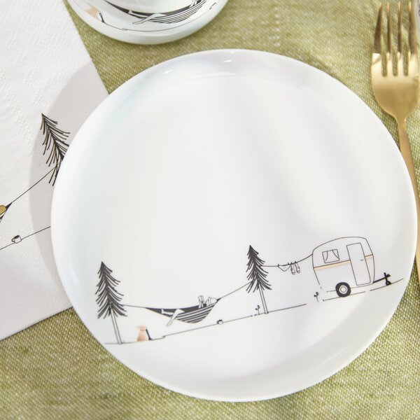 Porcelánový dezertní talíř Camping Ø 15,2 cm