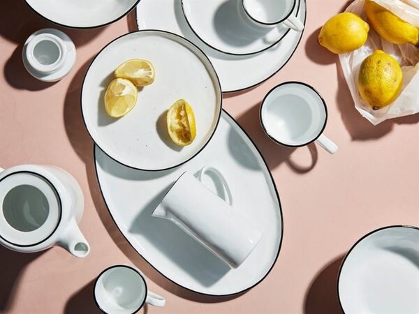 Broste, Porcelánový šálek na kávu SALT 150 ml | bílá, černá