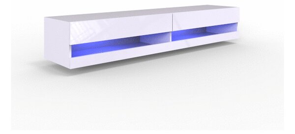 Obývací stěna Zigo New VIII, Osvětlení: osvětlení LED - bílé, Barva: černý / černý lesk 5902928694864
