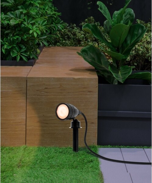 Eglo 31028 - SADA 3x LED RGBW Venkovní lampa NEMA-C 1xGU10/5W/230V IP44 černá+DO