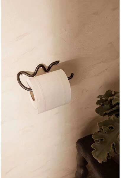 Ferm LIVING - Curvature Držák na toaletní papír Black Brass
