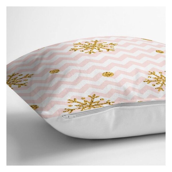 Vánoční povlak na polštář Minimalist Cushion Covers Golden Snowflakes, 42 x 42 cm