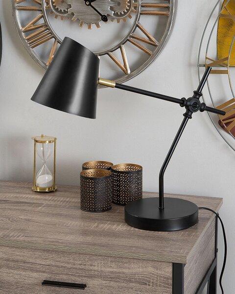 Stolní lampa HORTON Nastavitelná Kov Černá