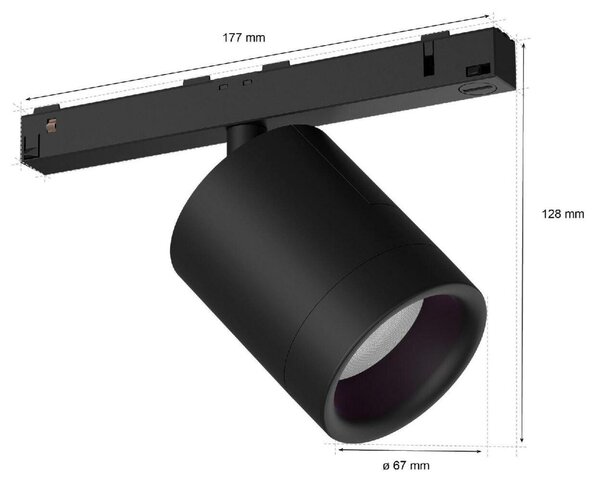 Philips HUE Perifo bodové světlo do lištového systému LED WACA 5,2W 510lm 2000-6500K RGB, černá