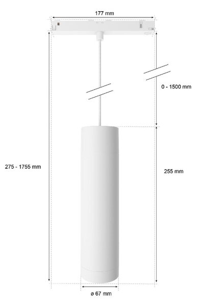 Philips HUE Perifo závěsné svítidlo do lištového systému LED WACA 5,1W 510lm 2000-6500K RGB, bílá