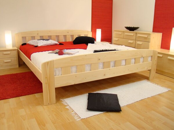 Manželská postel do ložnice masiv DANIEL, dvoulůžko (dřevěné dvojlůžko do ložnice z masivu)