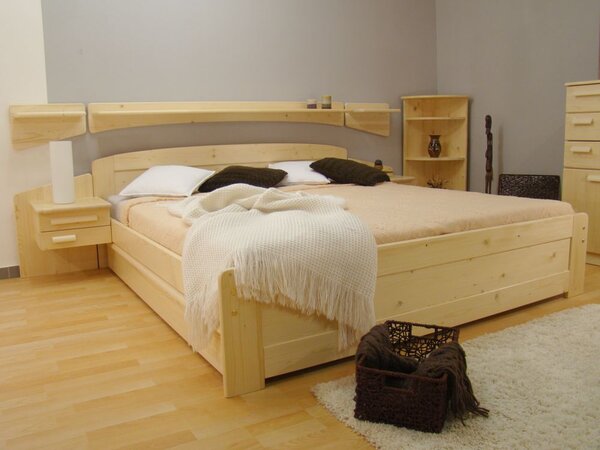 Dřevěné dvoulůžko masiv PAVLA NR (dřevěná dvoulůžková postel z masivu PAVLA NR)