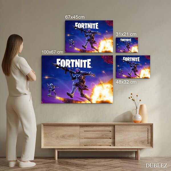 DUBLEZ | Barevný obraz na stěnu - Fortnite | UV tisk, Premium
