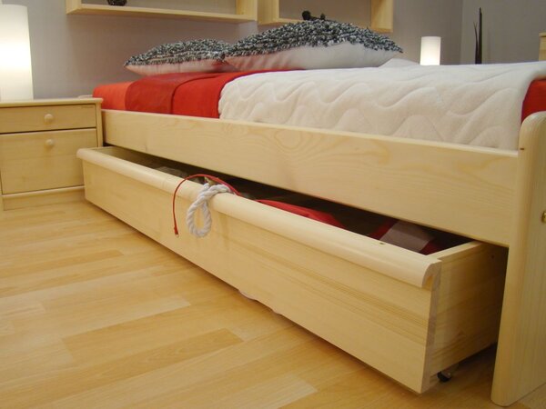 Dřevěný úložný prostor z masivu DOREMI 3/4 (tříčtvrteční úložný prostor masiv pod postele ROALHOLZ)