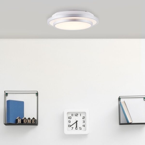 Brilliant HK18381S21 Stropní LED svítidlo LUCIANO stříbrné, průměr 28cm