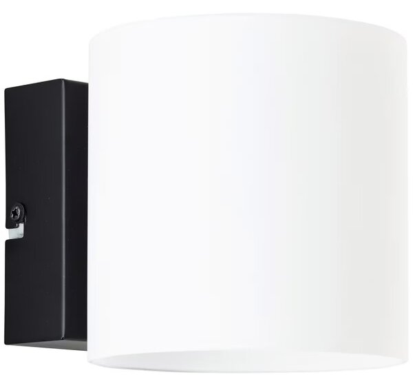Brilliant G99238A76 Nástěnné svítidlo PAVE černé + opálové sklo, IP44