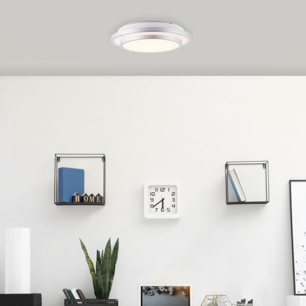 Brilliant HK18381S21 Stropní LED svítidlo LUCIANO stříbrné, průměr 28cm