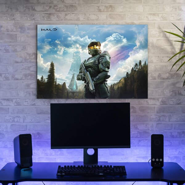 DUBLEZ | Dřevěný gaming obraz - Halo s Master Chiefem | UV tisk, Premium