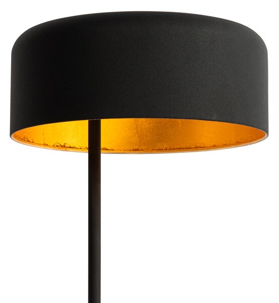 Retro stolní lampa černá se zlatým vnitřkem - Jinte