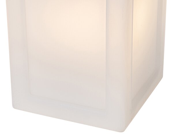 Sada 2 stolních lamp bílých s efektem plamene dobíjecích IP44 - Stard