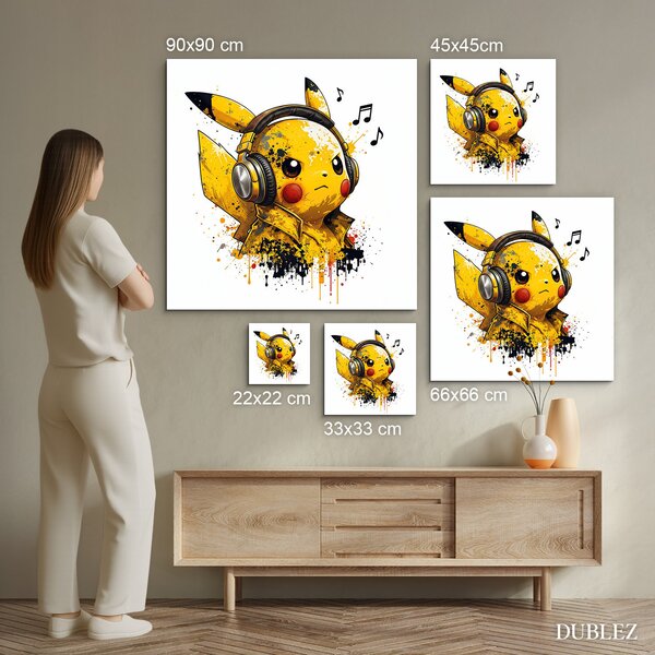 DUBLEZ | Pokémon obraz na stěnu - Pikachu | UV tisk, Premium