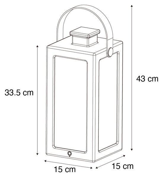 Sada 2 stolních lamp bílých s efektem plamene dobíjecích IP44 - Stard