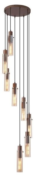 Searchlight 88920-8MO Závěsný lustr SWEDEN 8 jantarové sklo výška 3m