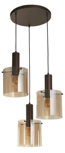 Searchlight 88910-3MO Trojitý závěsný lustr SWEDEN jantarové sklo