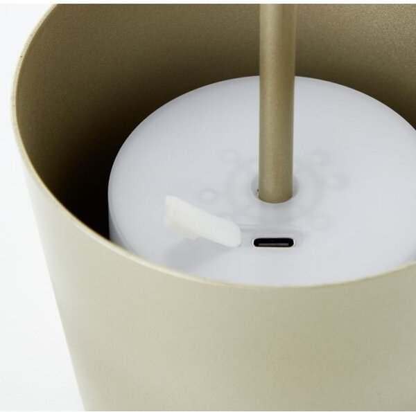 Brilliant G90939/16 Venkovní AKU stolní lampa KAAMI zlatá USB-C