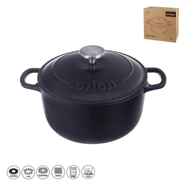 Litinový hrnec s pokličkou na indukci 5,2 l LITINA SMALT – Orion