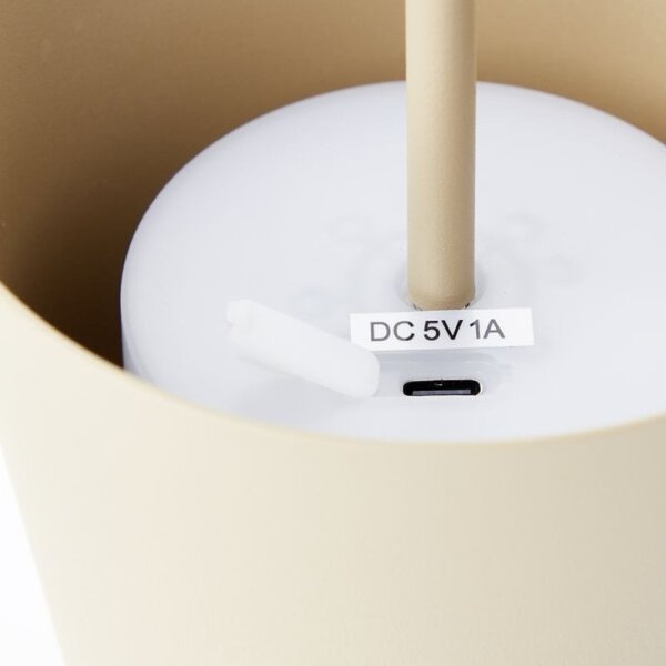 Brilliant G90939/18 Venkovní AKU stolní lampa KAAMI cappuccino USB-C