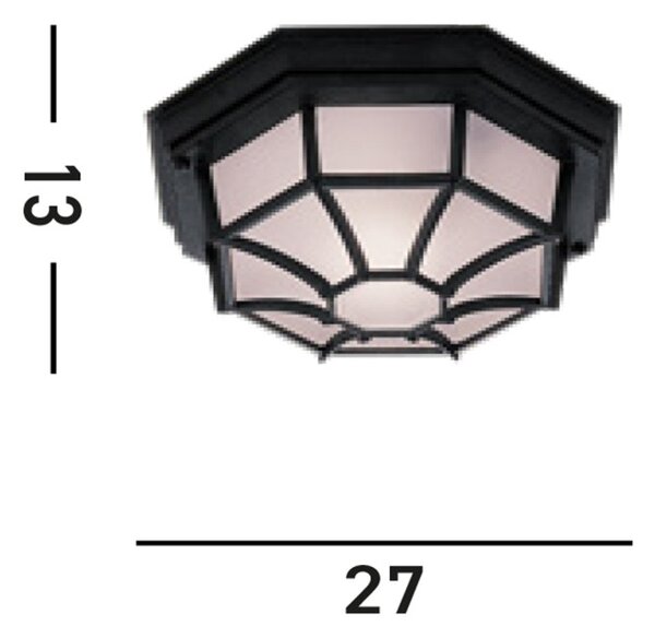 Searchlight 2942BK Stropní hliníkové svítidlo VERMONT černé IP54