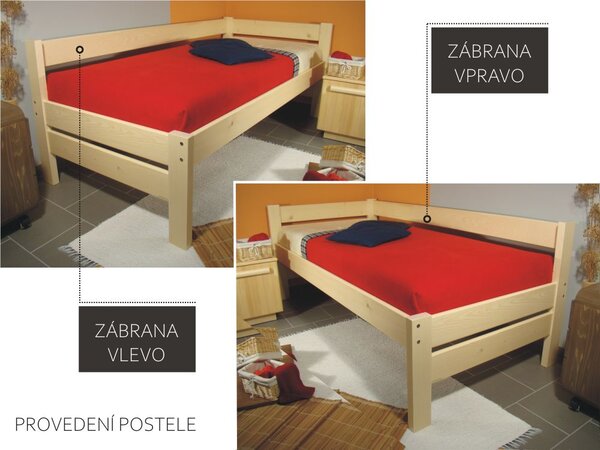 ROALHOLZ senior zvýšená postel z masivu NIKI NR SENIOR 90x200 smrk