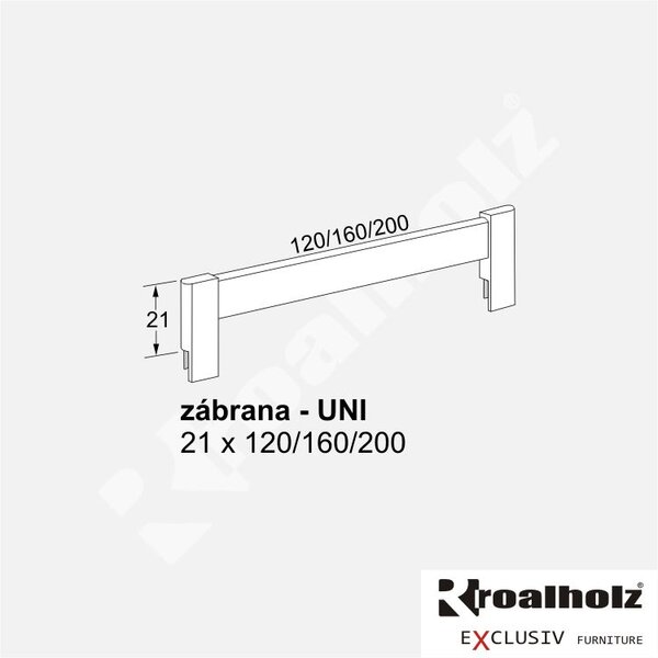 ROALHOLZ Bezpečnostní zábrana UNI na postel 120 cm bílá