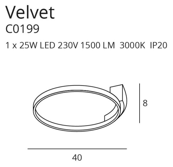 Maxlight C0199 Stropní LED svítidlo VELVET 25W průměr 40cm