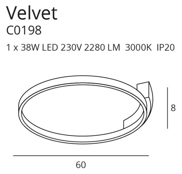 Maxlight C0198 Stropní LED svítidlo VELVET 38W průměr 60cm