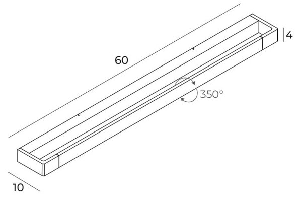 Maxlight W0319 Nástěnné hliníkové LED svítidlo FLINK IP44 zlaté 60cm