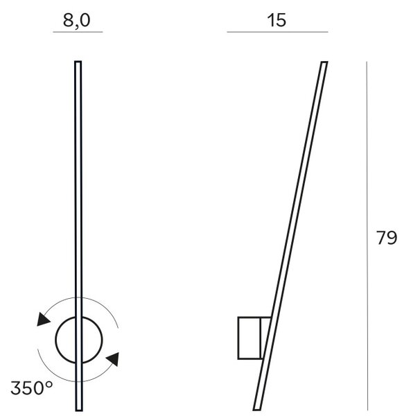 Maxlight W0267 Nástěnné polohovatelné LED svítidlo SPIDER IP44 černé