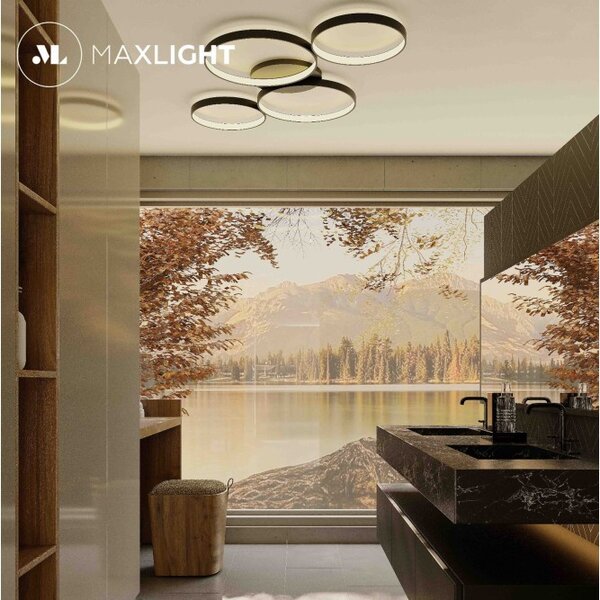 Maxlight C0200 Stropní LED svítidlo VELVET 67W 4 černé kruhy