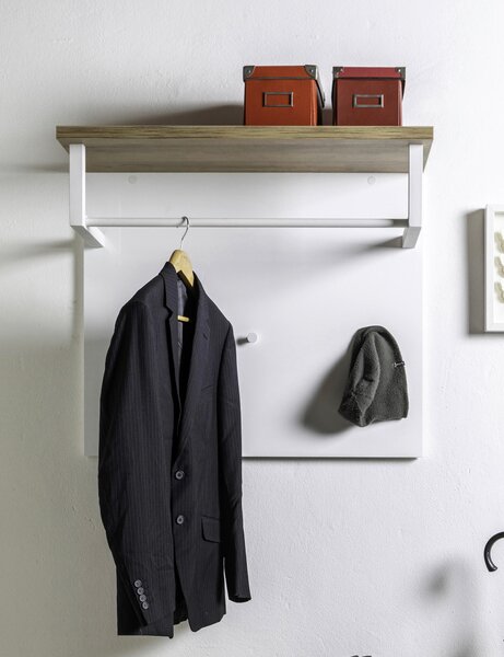 ŠATNÍ PANEL, barvy dubu, vysoce lesklá bílá, 82/71/35 cm Carryhome - Šatní panely, Online Only