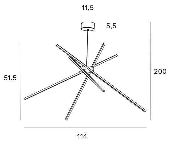 Maxlight P0457 Luxusní závěsné LED svítidlo SPIDER zlaté