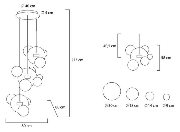 King Home Capri Disc závěsné svítidlo 6x7 W chrom-průhledná XCP9148-3A.CHROM