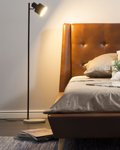 Stojací lampa CORBONES Nastavitelná Kov Černá
