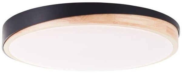 Brilliant G80846/76 Stmívatelné LED svítidlo BAARLO DŘEVO černé průměr 50cm, RC, CCT, Night Light