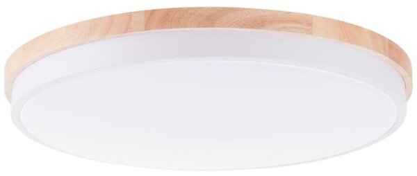 Brilliant G80846/75 Stmívatelné LED svítidlo BAARLO DŘEVO bílé průměr 50cm, RC, CCT, Night Light