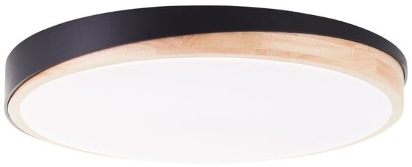 Brilliant G80846/76 Stmívatelné LED svítidlo BAARLO DŘEVO černé průměr 50cm, RC, CCT, Night Light