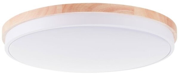 Brilliant G80846/75 Stmívatelné LED svítidlo BAARLO DŘEVO bílé průměr 50cm, RC, CCT, Night Light
