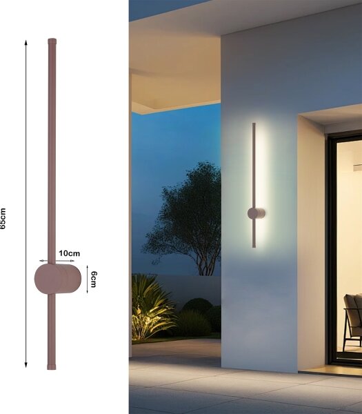 Brilagi - LED Venk. nást. svít. AURA LED/12W/230V 3000K IP54 65 cm hnědá CRI 90