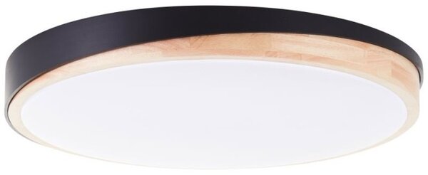 Brilliant G80846/76 Stmívatelné LED svítidlo BAARLO DŘEVO černé průměr 50cm, RC, CCT, Night Light