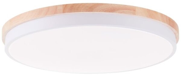 Brilliant G80846/75 Stmívatelné LED svítidlo BAARLO DŘEVO bílé průměr 50cm, RC, CCT, Night Light
