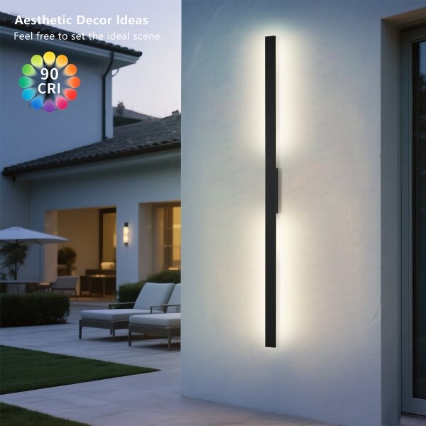 Brilagi - LED Venk. nást. svít. LUNA LED/30W/230V 3000K IP65 150 cm černá CRI 90