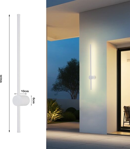 Brilagi - LED Venk. nást. svít. AURA LED/12W/230V 3000K IP54 65 cm bílá CRI 90