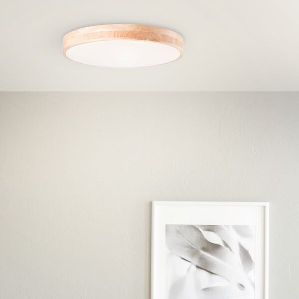 Brilliant G80570A75 LED stmívatelné svítidlo SLIMLINE DŘEVO průměr 50cm, RC, CCT, Night Light